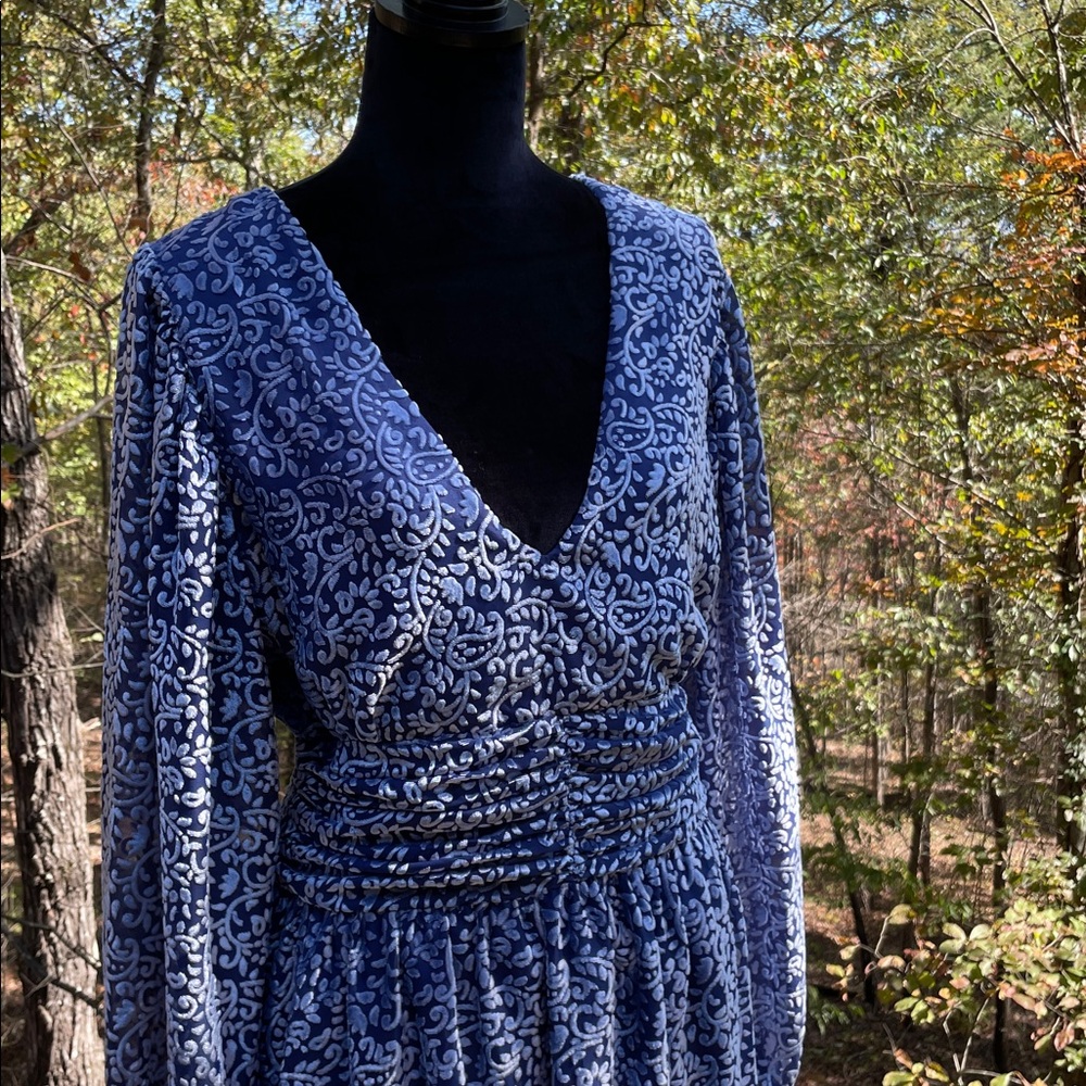JEN ROSSI COLLECTION SUNSET STRIP LAPIS MINI DRESS Sz L - Picture 3 of 14